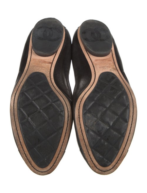 Chanel Interlocking CC Logo Leather Ballet Flats