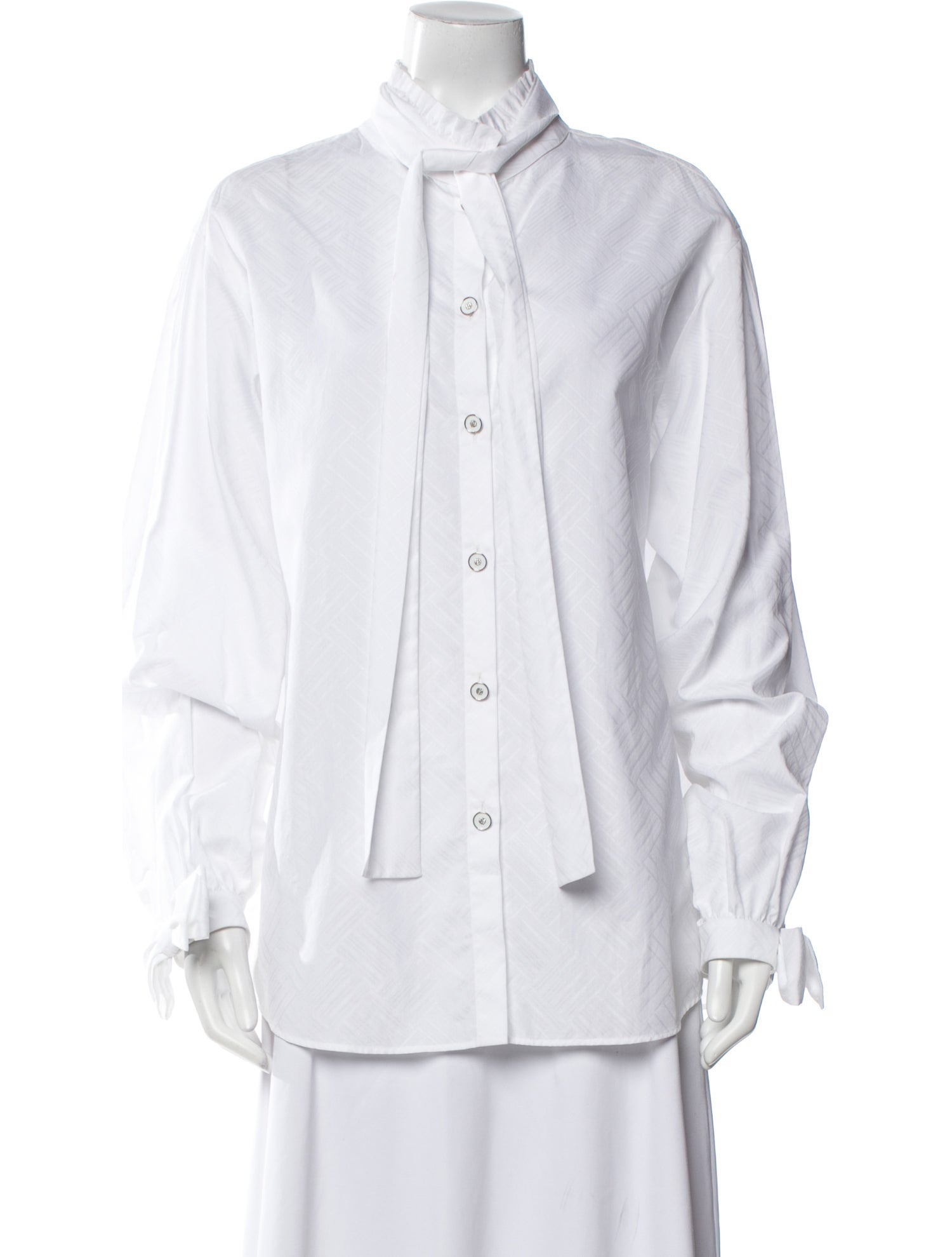 Chanel 2023 Mock Neck Button-Up Top