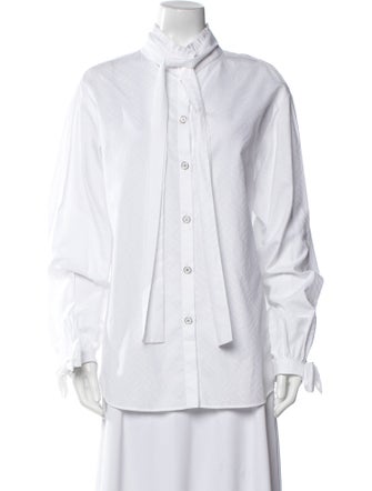 Chanel 2023 Mock Neck Button-Up Top