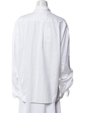 Chanel 2023 Mock Neck Button-Up Top