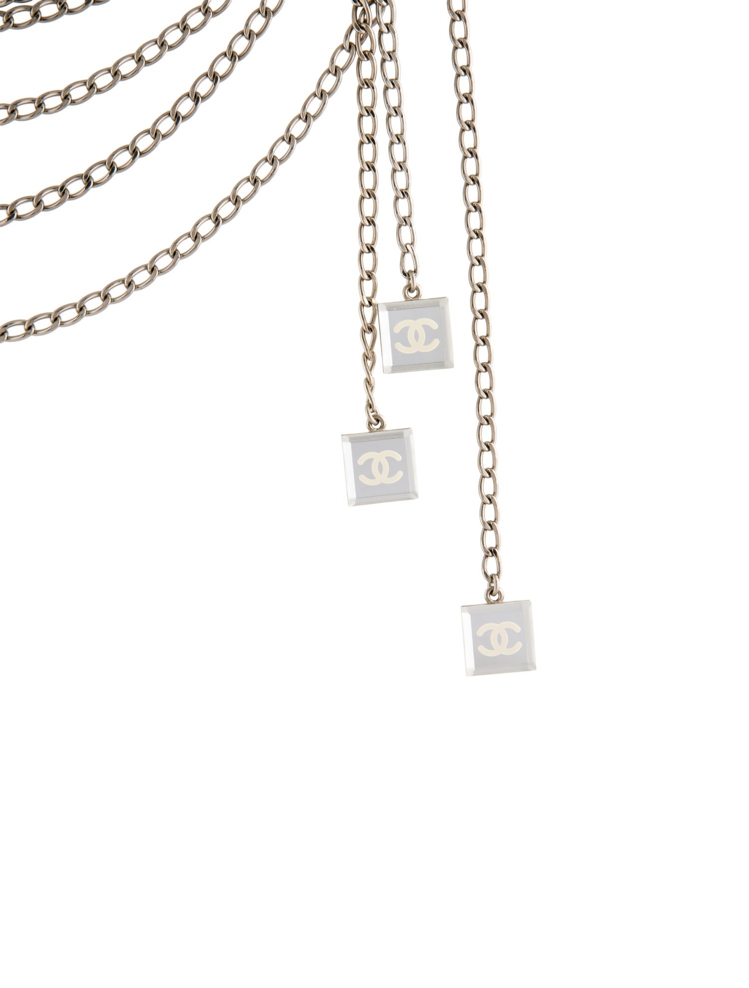 Chanel Vintage CC Mirrored Multistrand Collar Clip