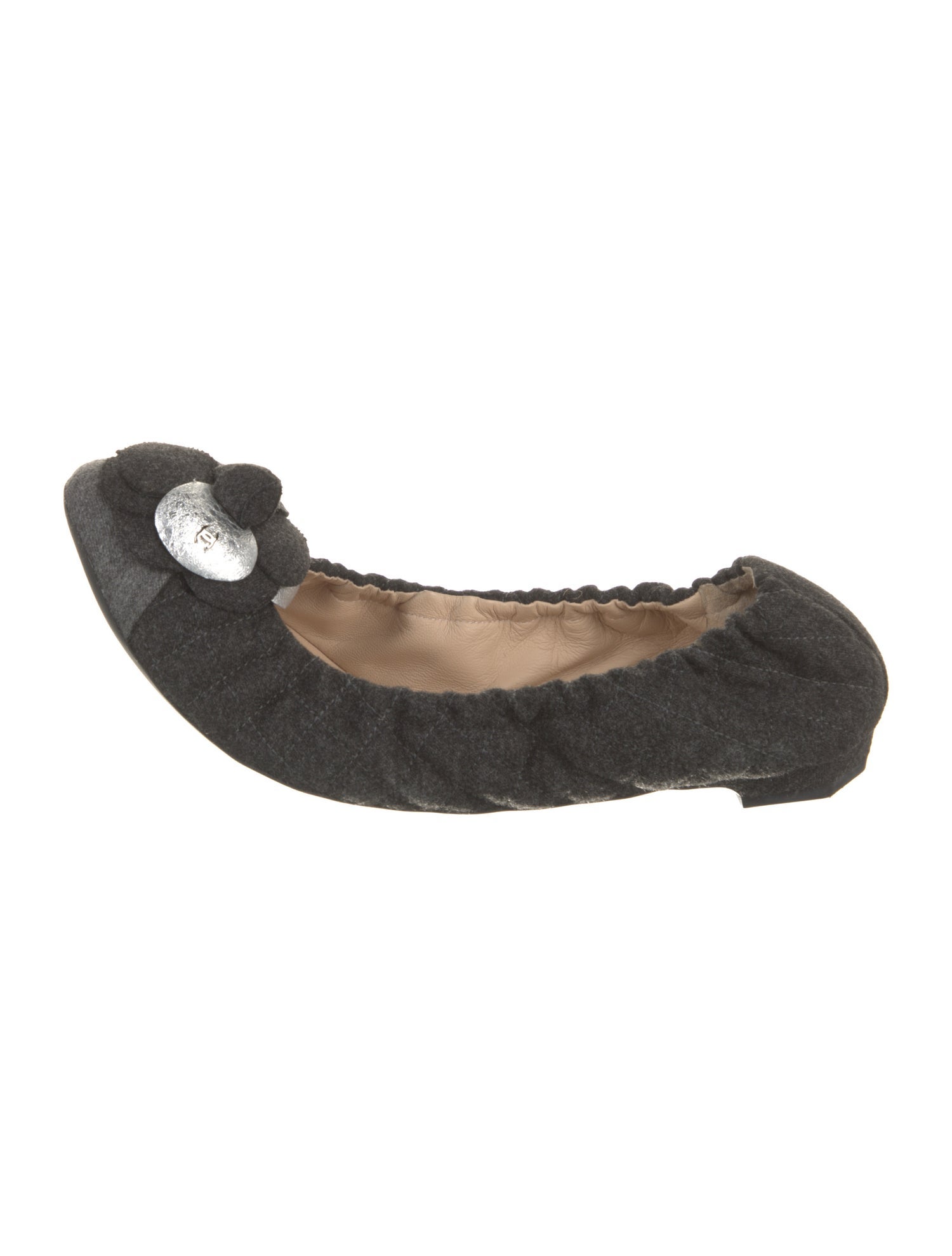 Chanel Interlocking CC Logo Wool Flats