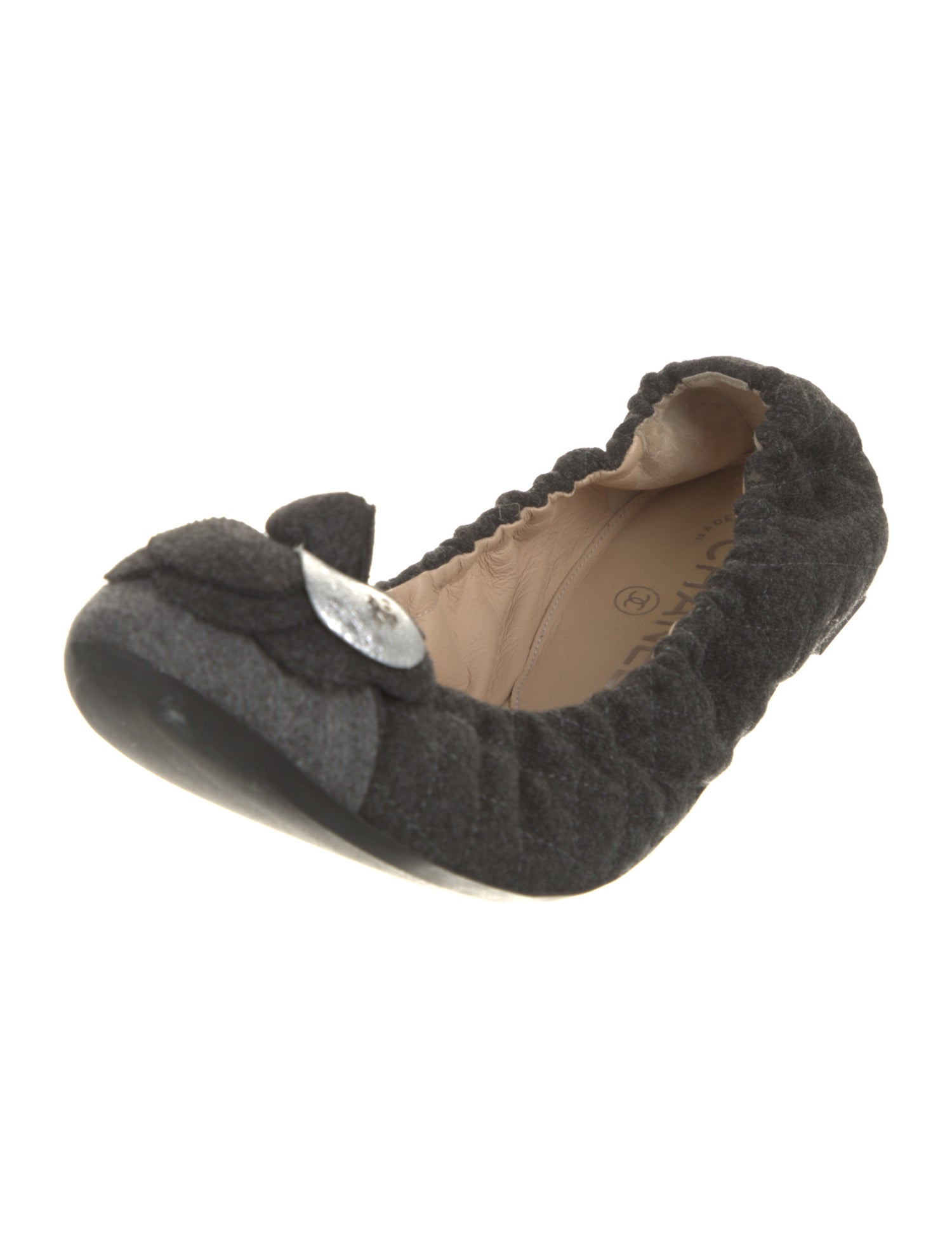 Chanel Interlocking CC Logo Wool Flats