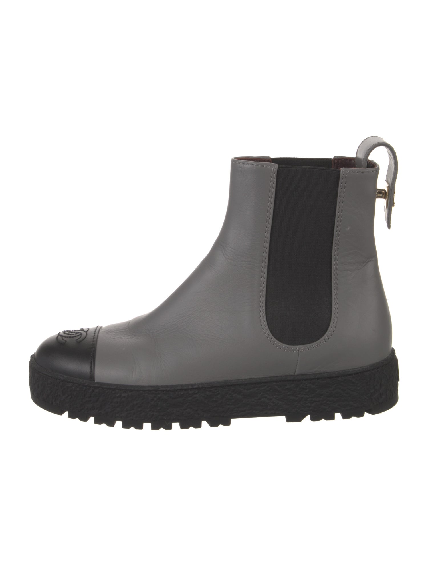 Chanel 2021 Interlocking CC Logo Chelsea Boots