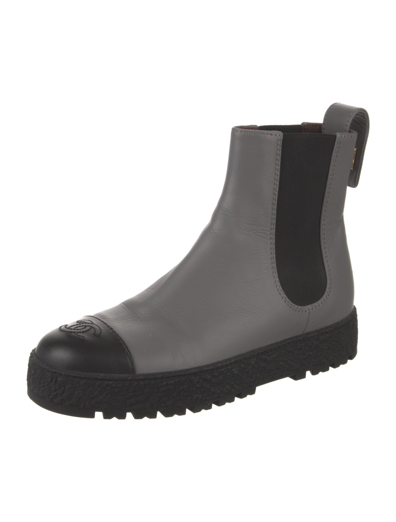 Chanel 2021 Interlocking CC Logo Chelsea Boots
