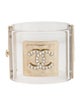 Chanel 2023 Strass & Resin CC Hinged Bangle Bracelet