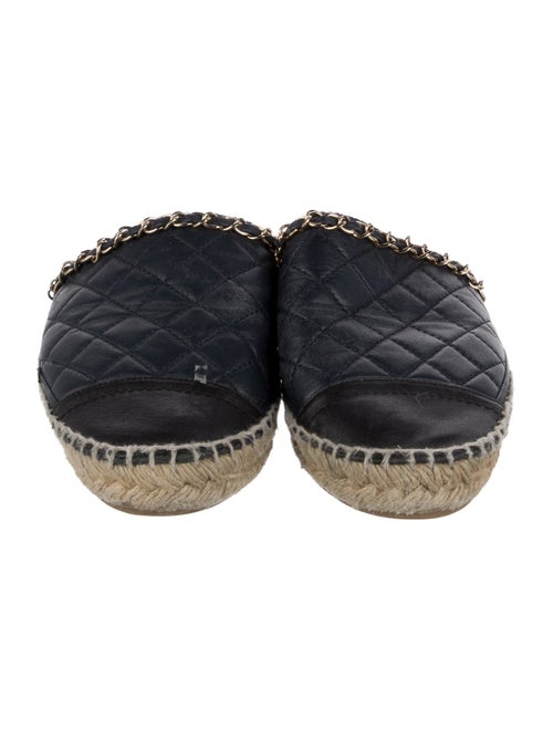 Chanel Interlocking CC Logo Leather Espadrilles