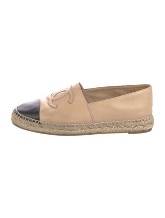 Chanel Interlocking CC Logo Lambskin Espadrilles
