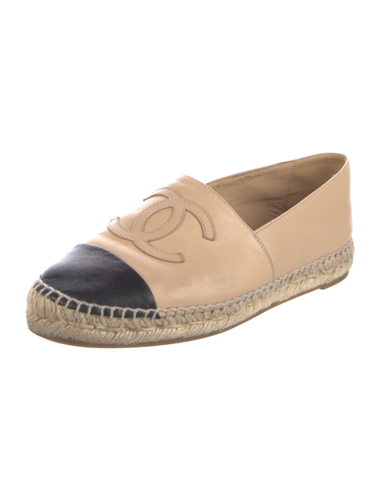 Chanel Interlocking CC Logo Lambskin Espadrilles