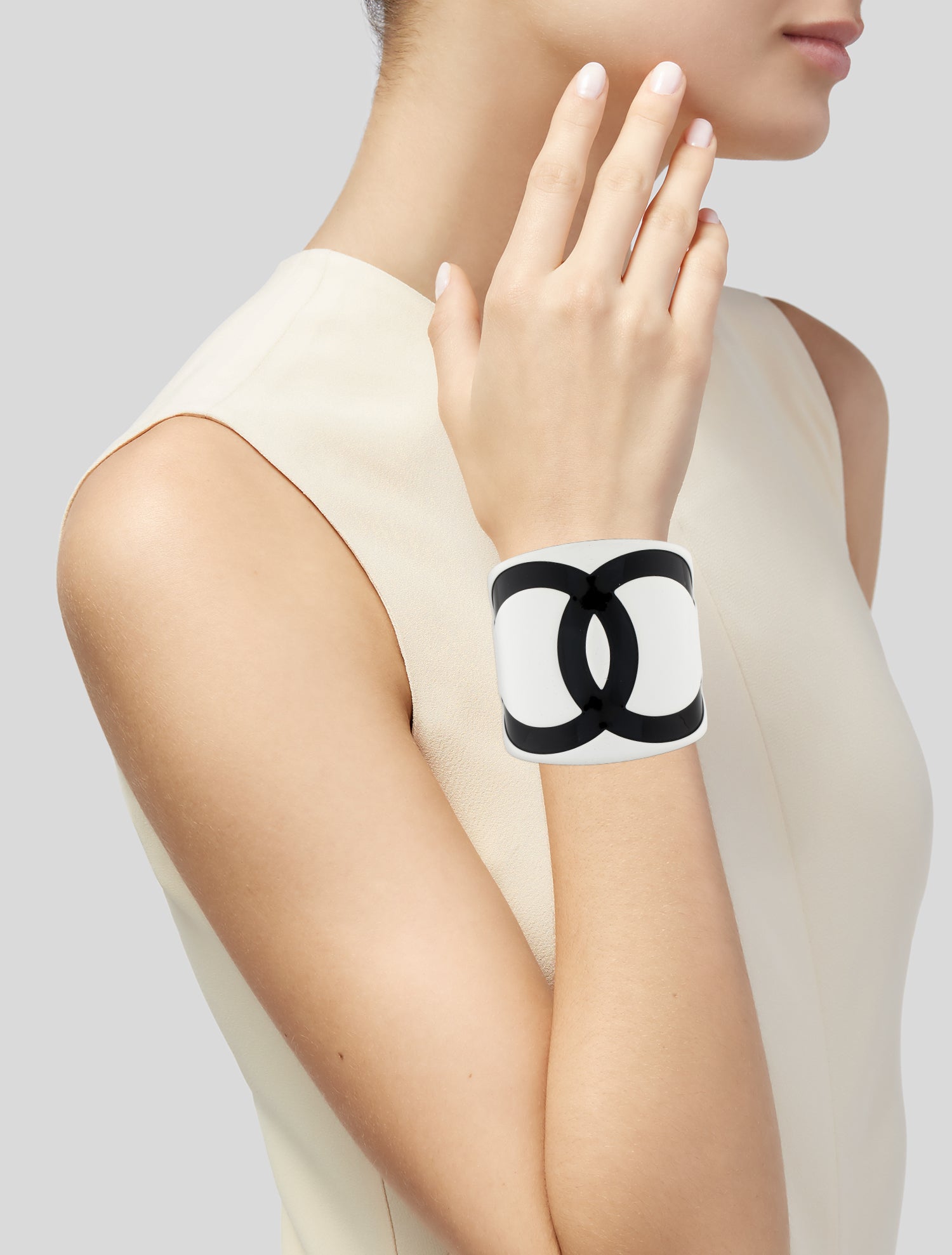 Chanel Resin CC Cuff Bracelet