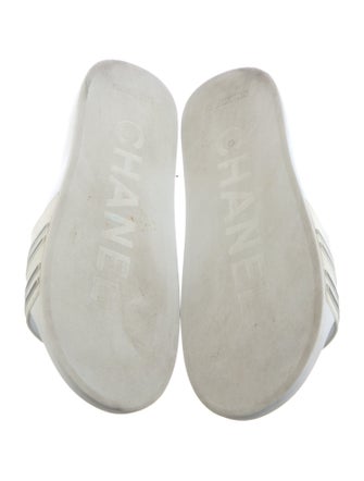 Chanel Interlocking CC Logo Rubber Slides
