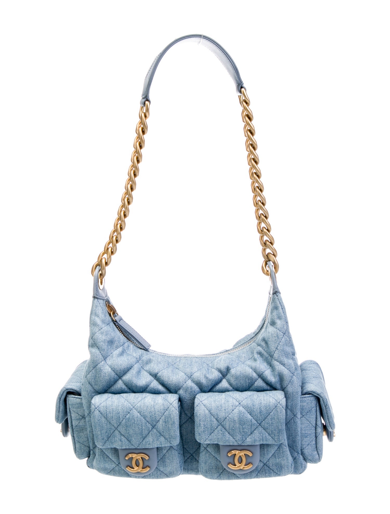 Chanel Large Washed Denim Cargo Hobo