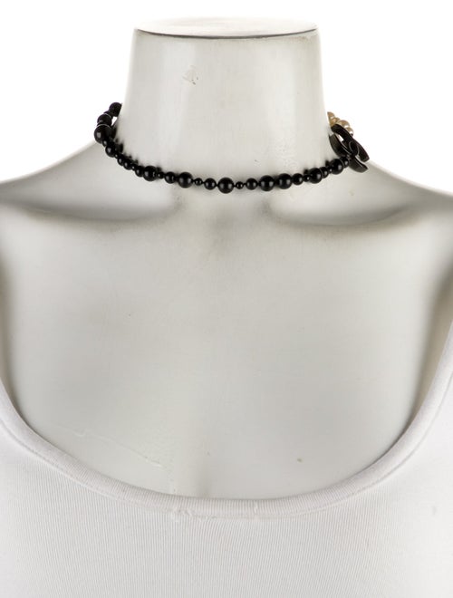 Chanel Faux Pearl & Resin CC Collar Necklace