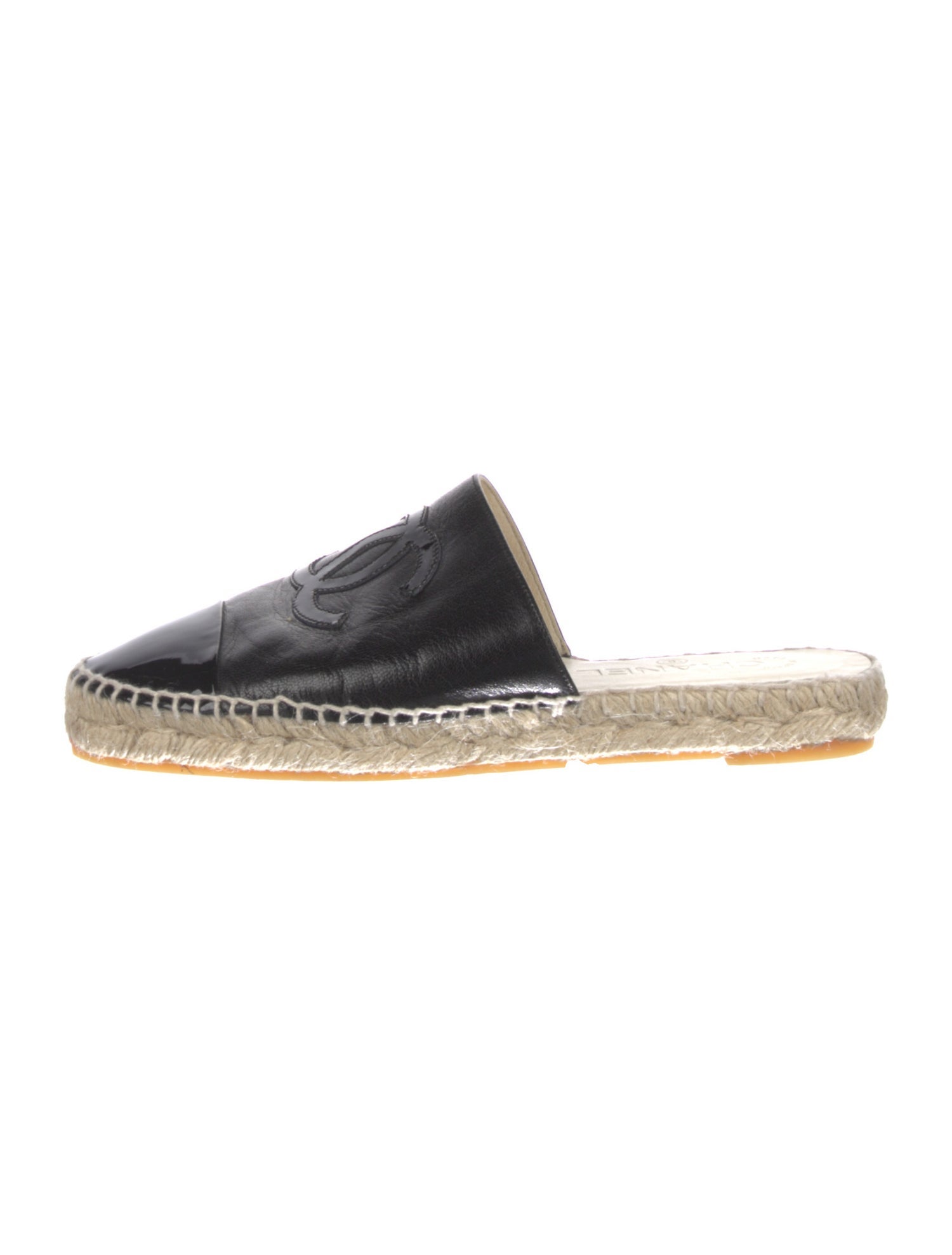 Chanel Interlocking CC Logo Leather Espadrilles