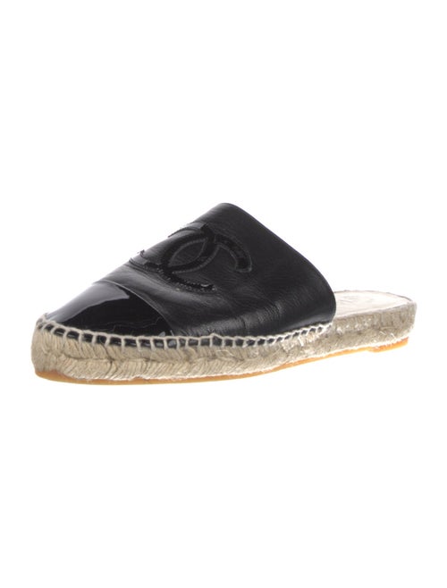 Chanel Interlocking CC Logo Leather Espadrilles