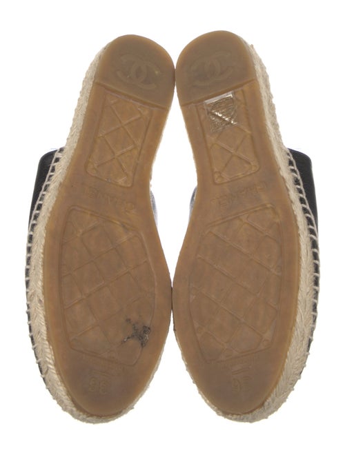 Chanel Interlocking CC Logo Leather Espadrilles
