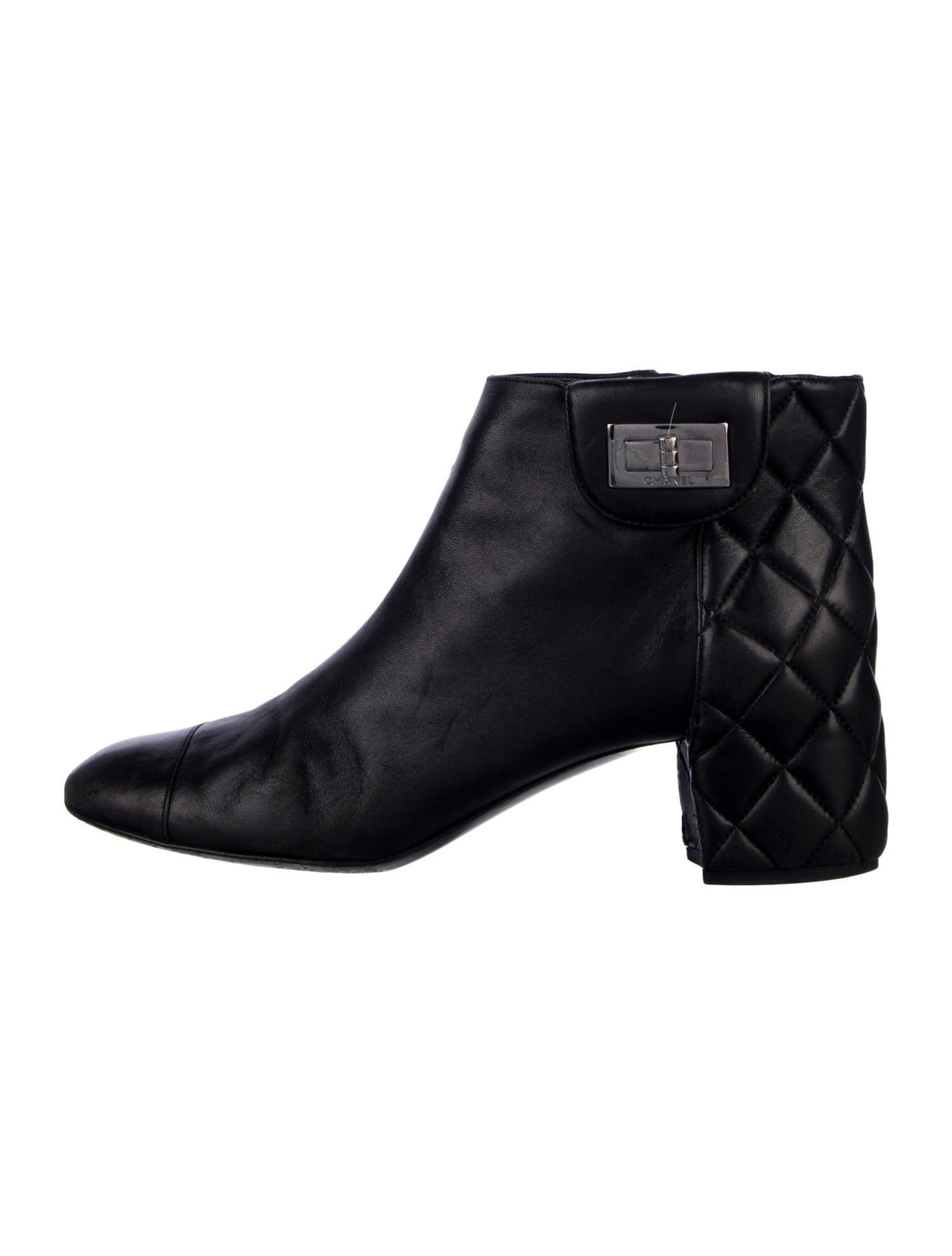 Chanel Interlocking CC Logo Leather Boots