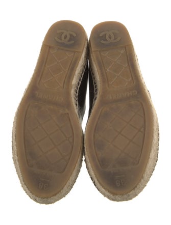 Chanel Interlocking CC Logo Leather Espadrilles