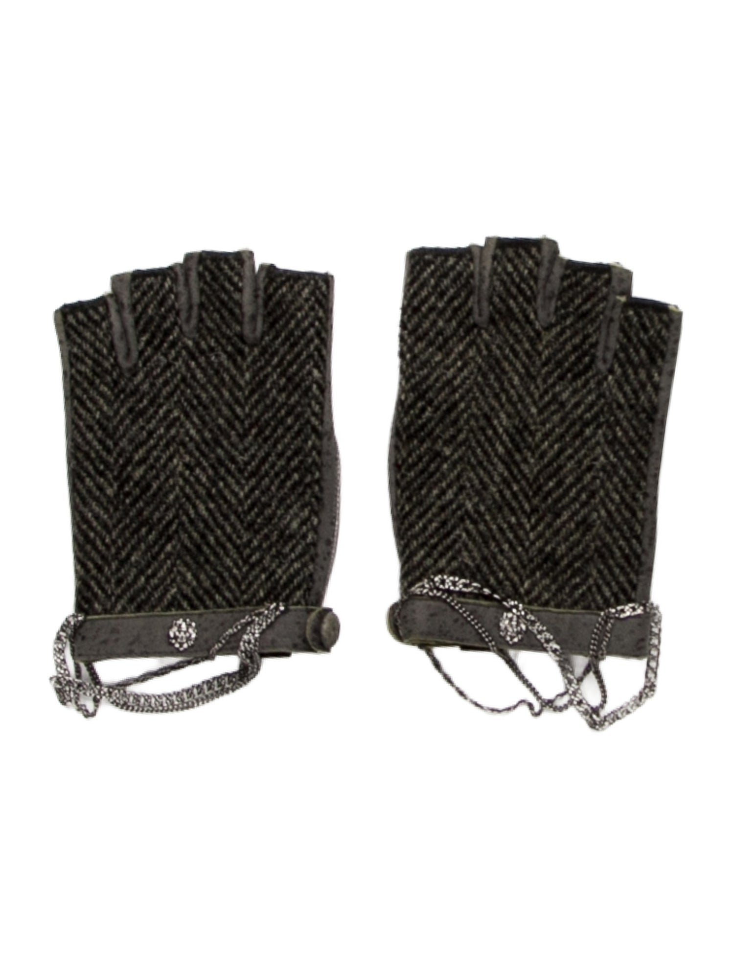 Chanel Tweed Fingerless Gloves