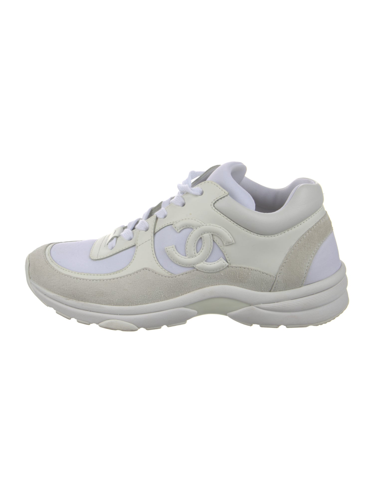 Chanel Interlocking CC Logo Leather Chunky Sneakers