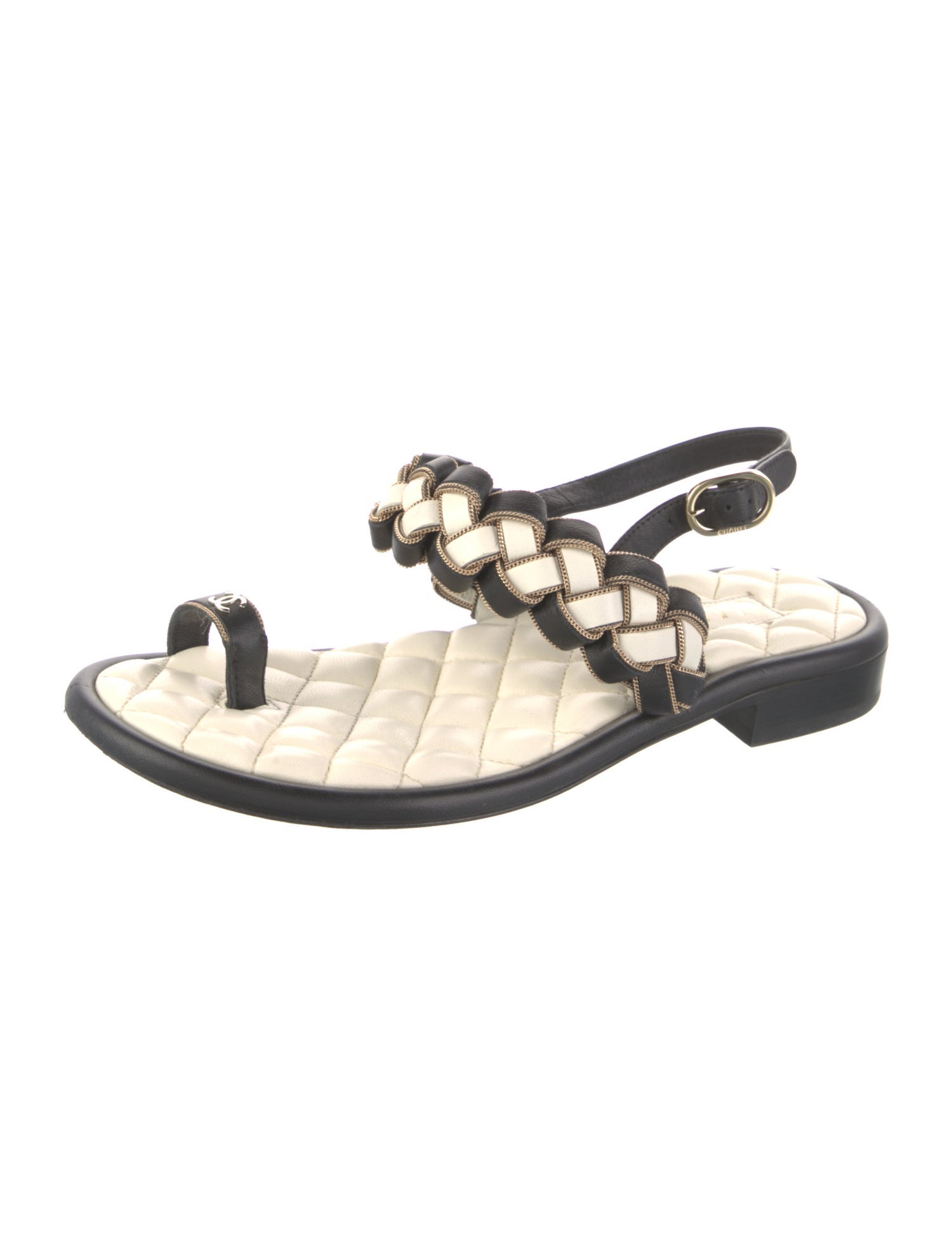 Chanel 2022 Interlocking CC Logo Slingback Sandals