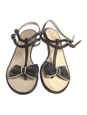 Chanel 2016 Interlocking CC Logo T-Strap Sandals