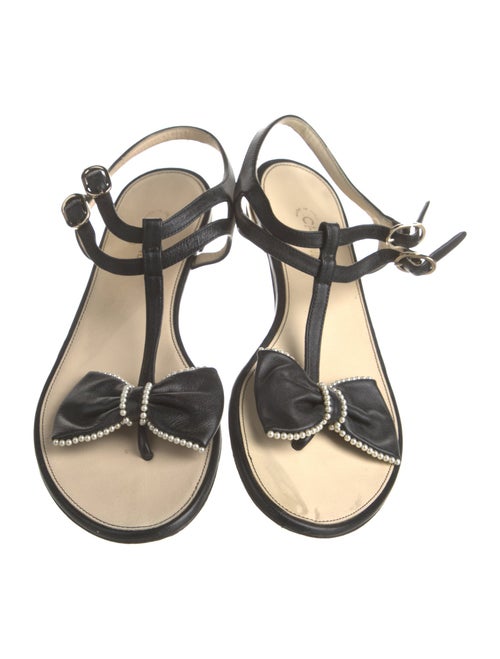 Chanel 2016 Interlocking CC Logo T-Strap Sandals