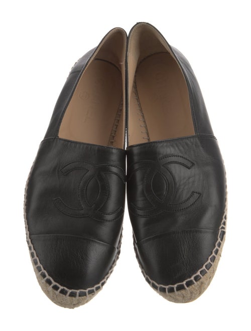 Chanel Interlocking CC Logo Leather Espadrilles
