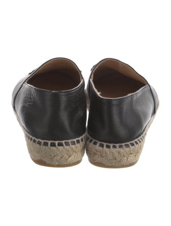 Chanel Interlocking CC Logo Leather Espadrilles