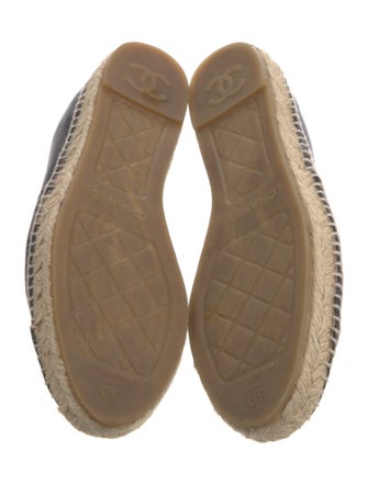 Chanel Interlocking CC Logo Leather Espadrilles