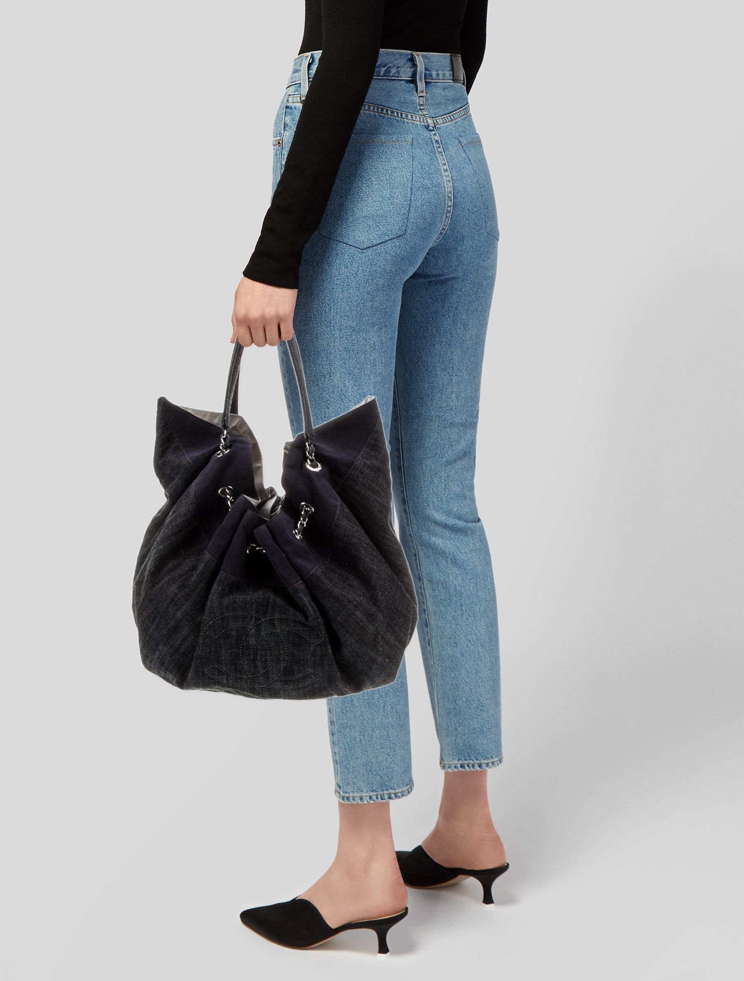 Chanel Large Denim Stretch Cabas Tote