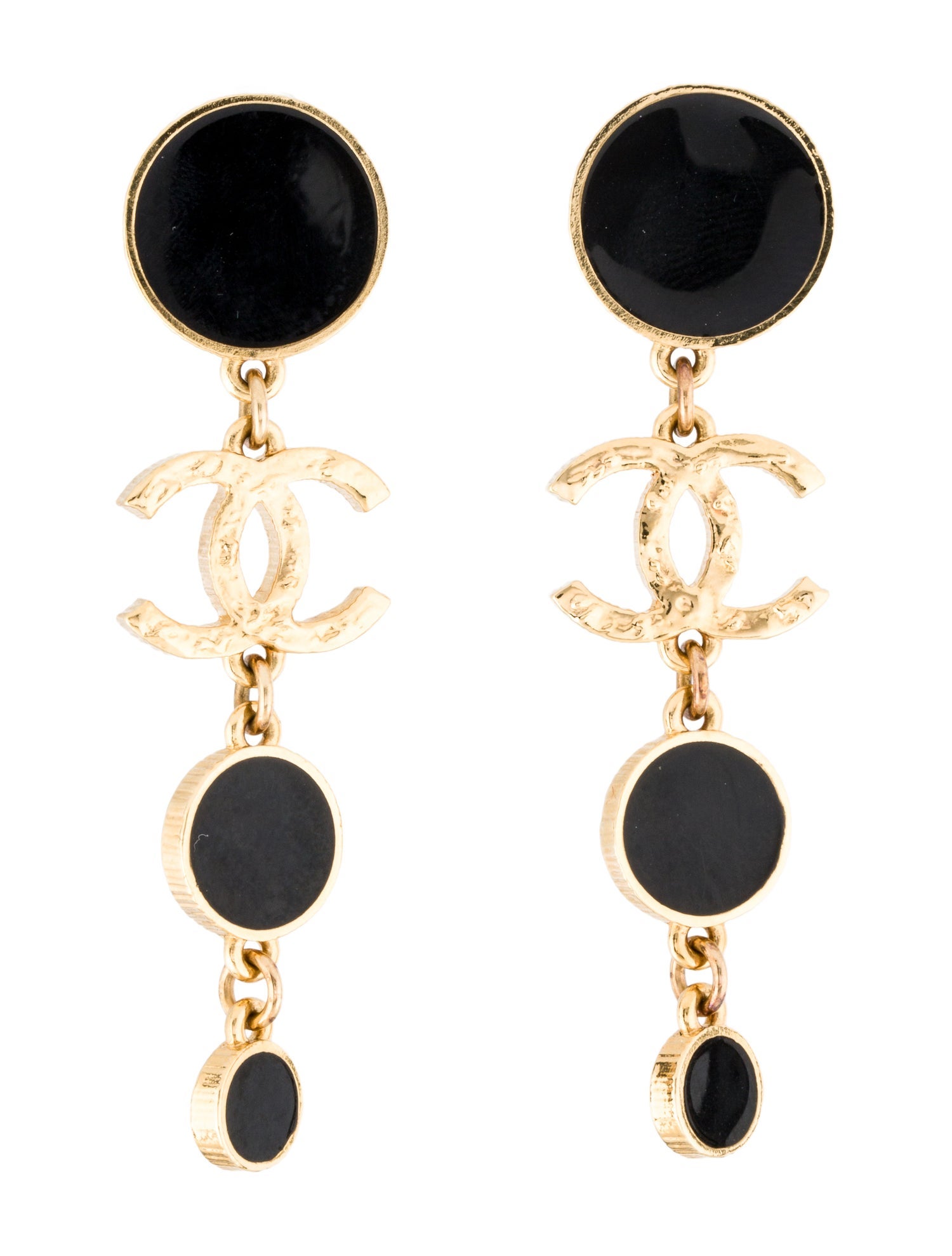 Chanel 2024 CC Enamel Drop Earrings