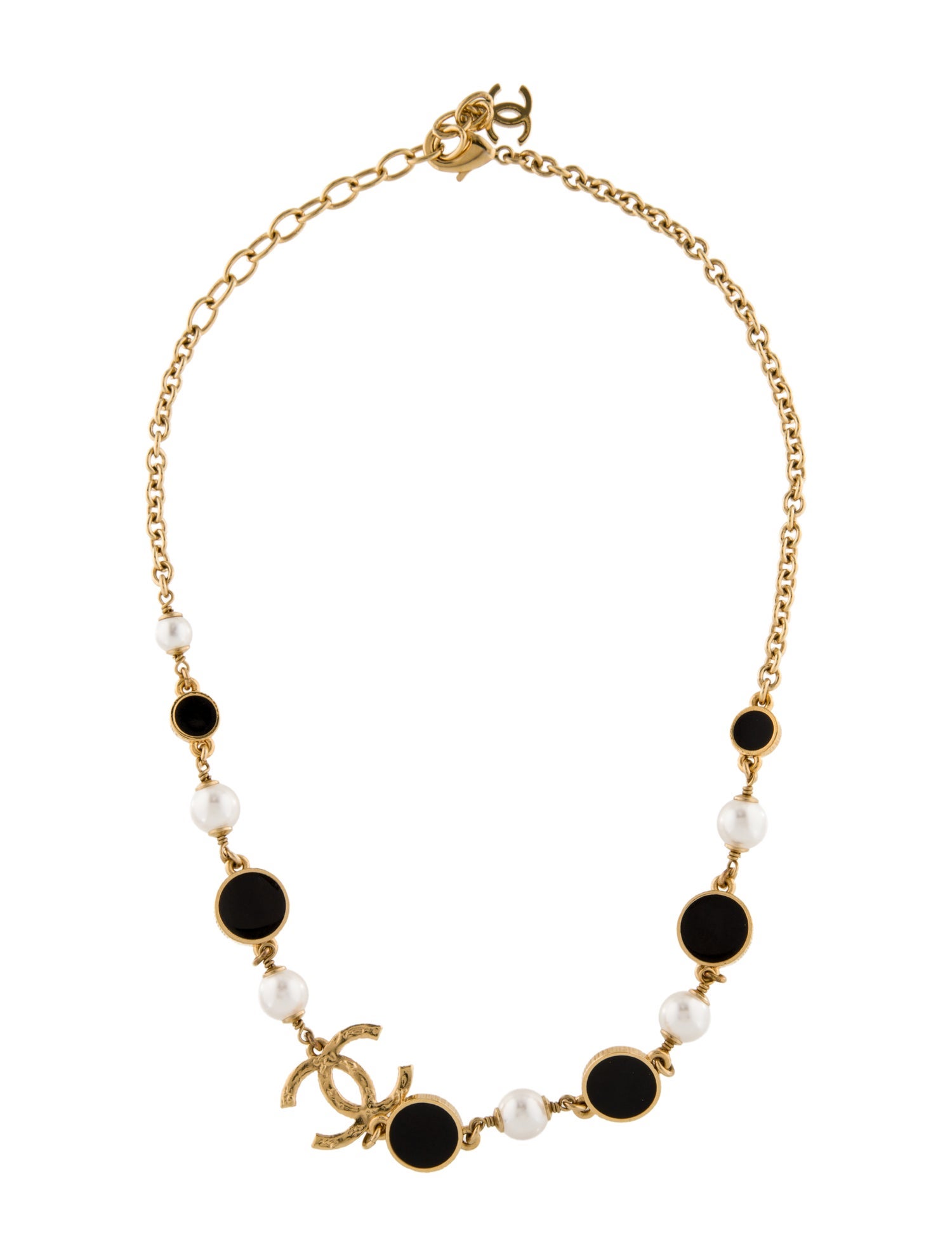 Chanel 2024 Faux Pearl & Enamel CC Necklace