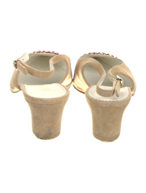 Chanel Interlocking CC Logo Suede Slingback Pumps