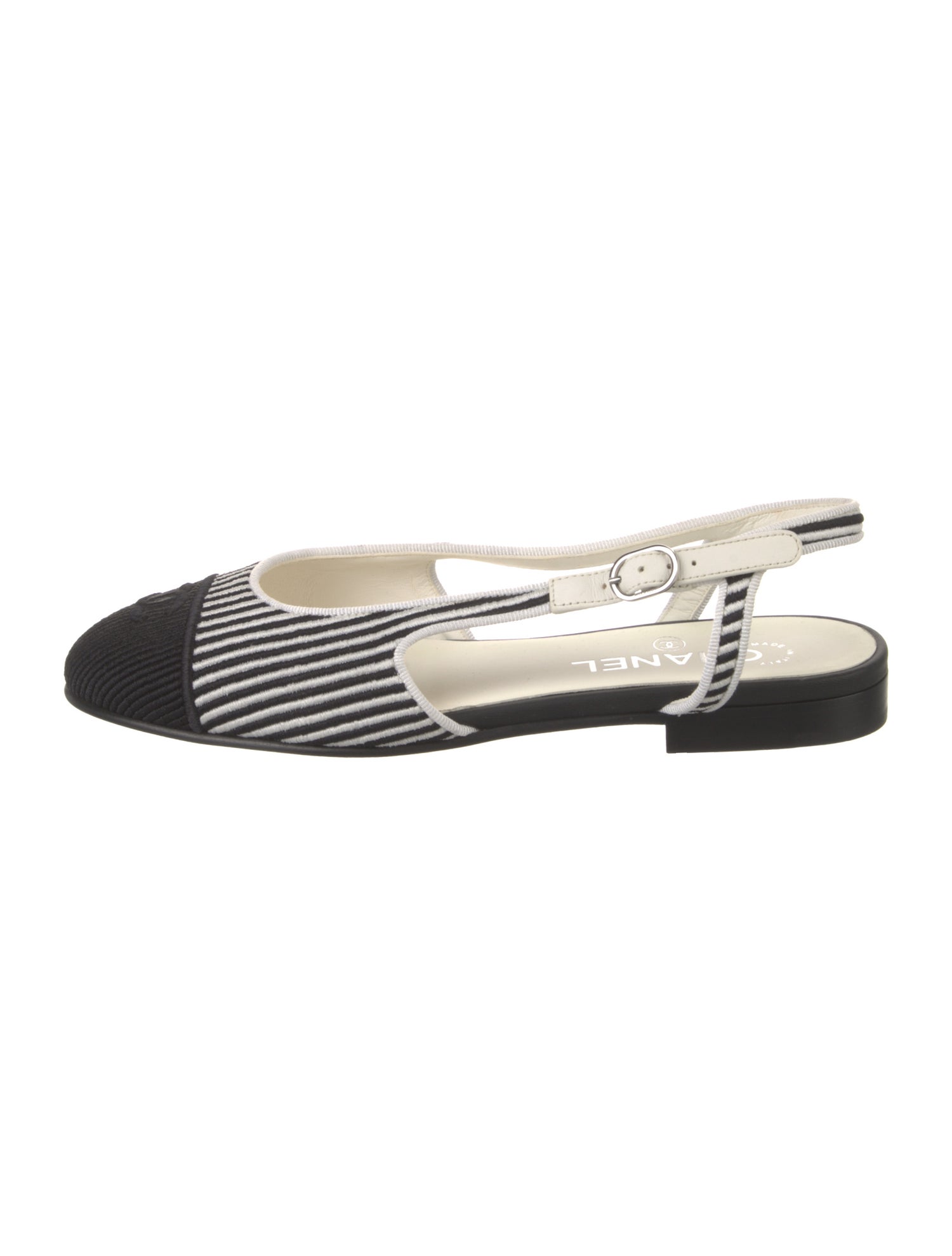 Chanel 2024 Interlocking CC Logo Slingback Flats
