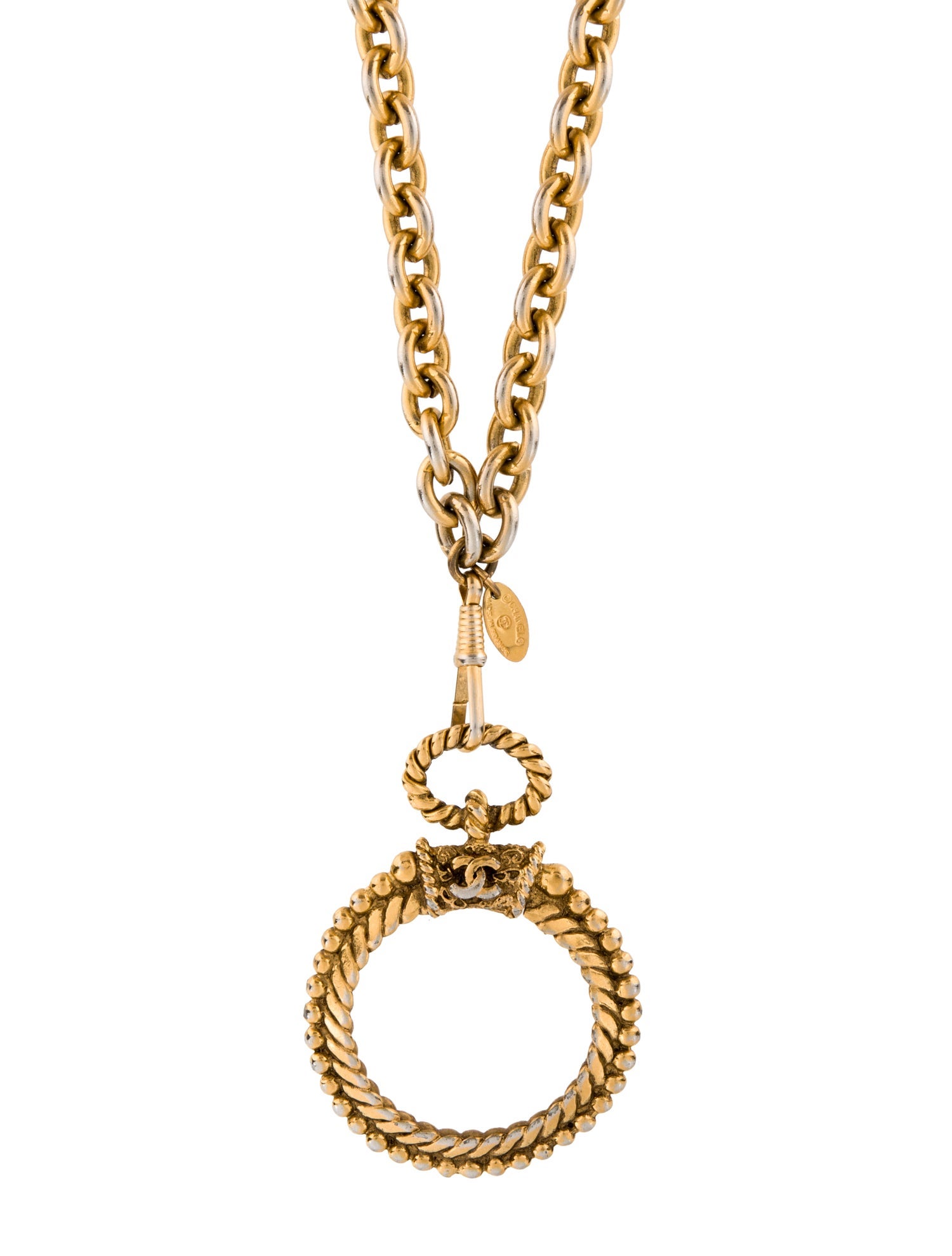 Chanel Vintage Magnifying Glass Pendant Necklace