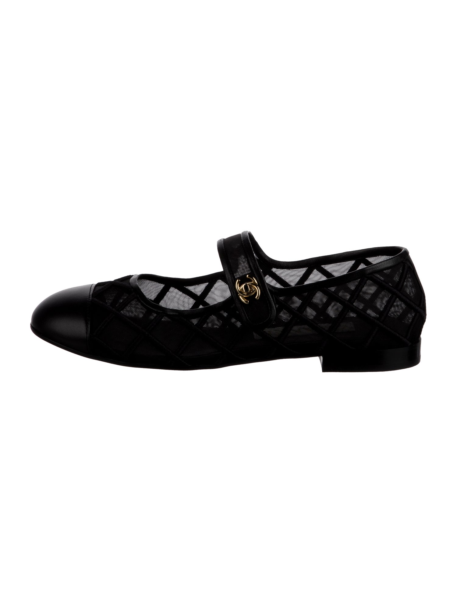 Chanel 2025 Interlocking CC Logo Mary Jane Flats