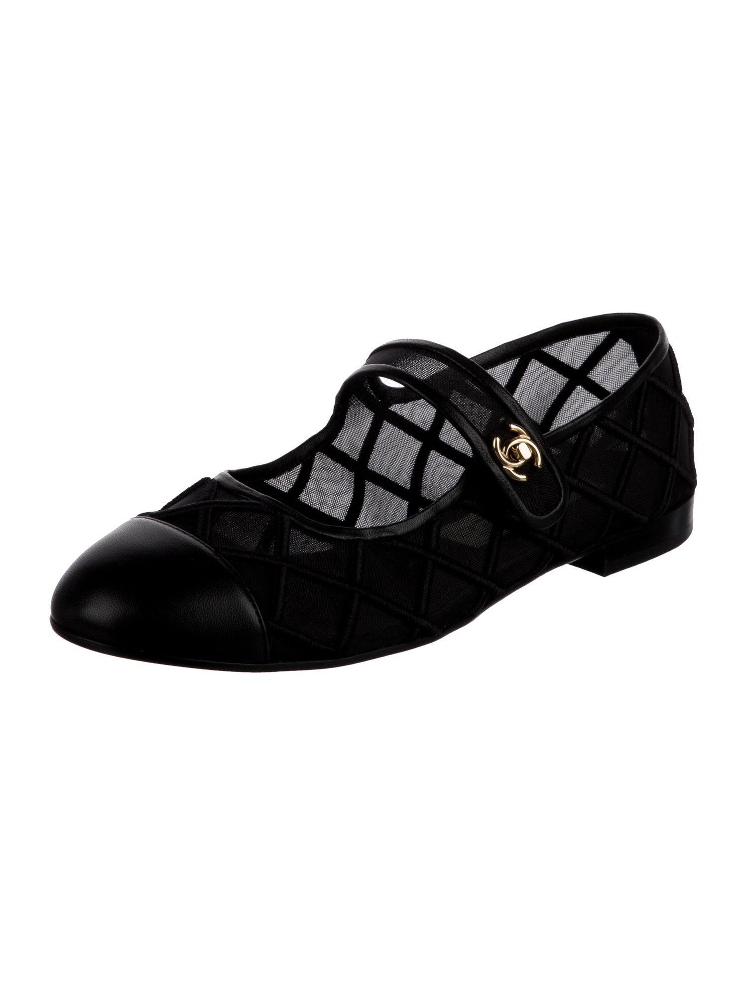 Chanel 2025 Interlocking CC Logo Mary Jane Flats