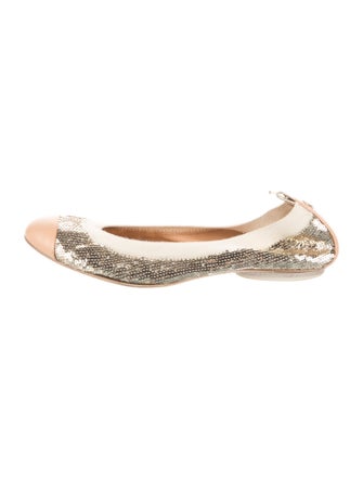 Chanel Interlocking CC Logo Sequins Ballet Flats