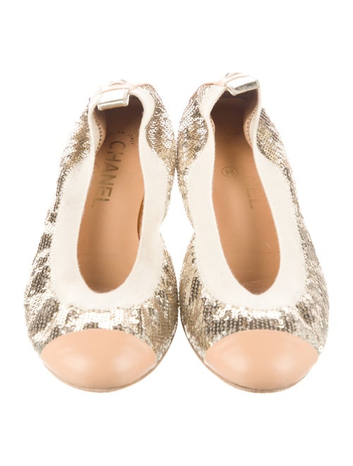 Chanel Interlocking CC Logo Sequins Ballet Flats