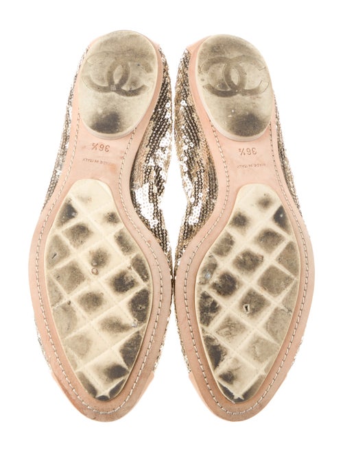 Chanel Interlocking CC Logo Sequins Ballet Flats