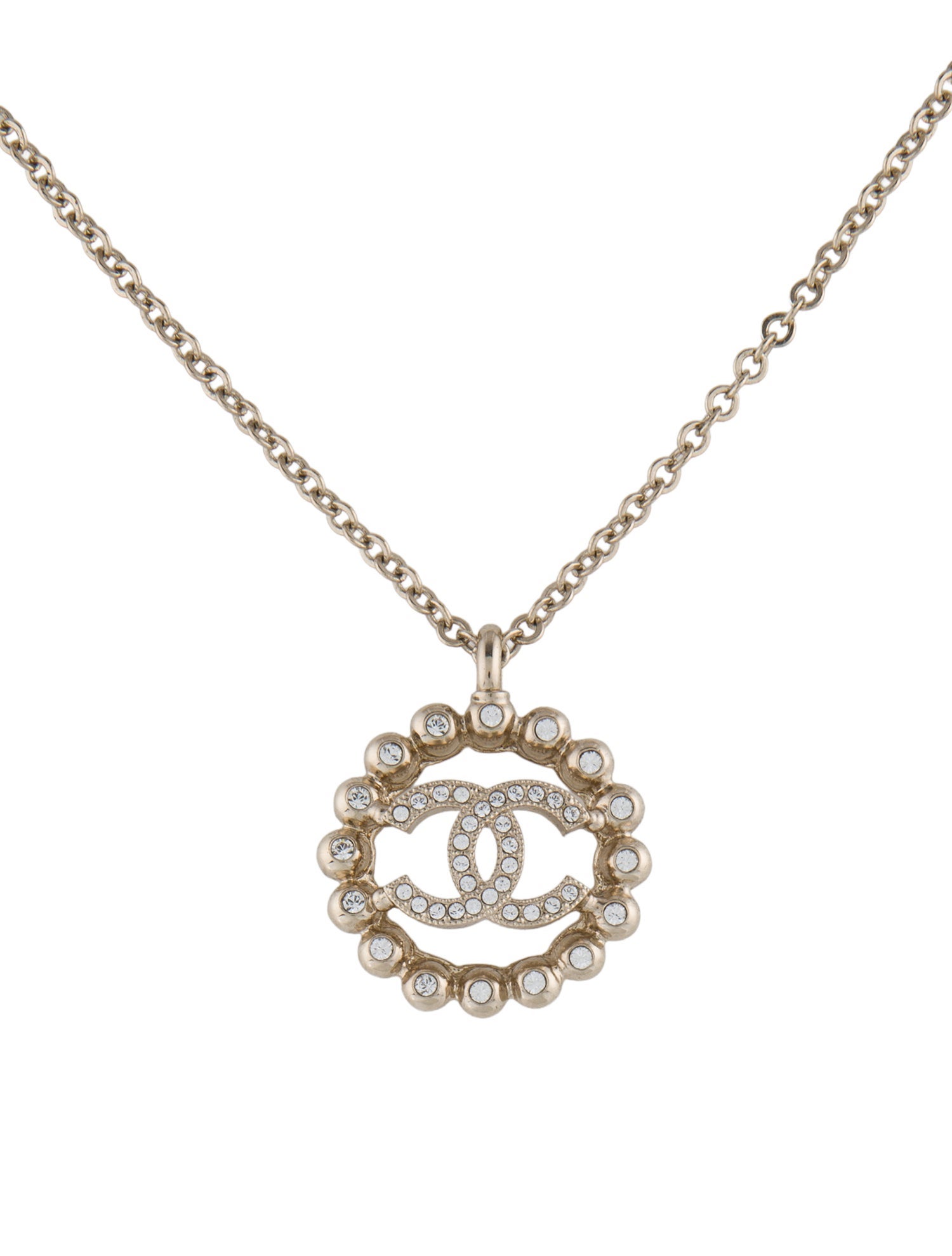 Chanel 2025 Strass CC Pendant Necklace