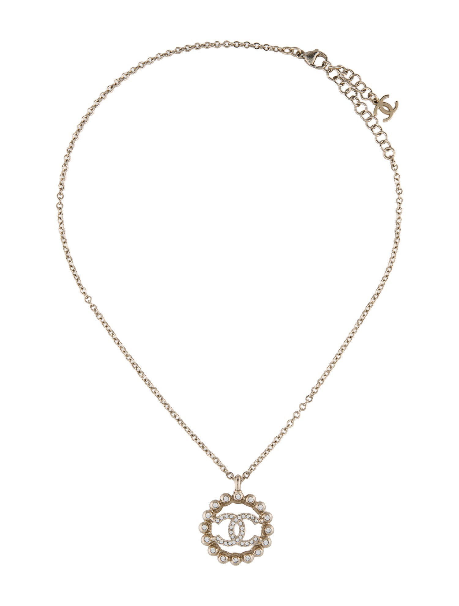 Chanel 2025 Strass CC Pendant Necklace
