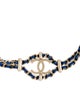 Chanel Faux Pearl & Leather CC Choker Necklace