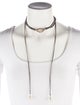 Chanel Faux Pearl & Leather CC Choker Necklace