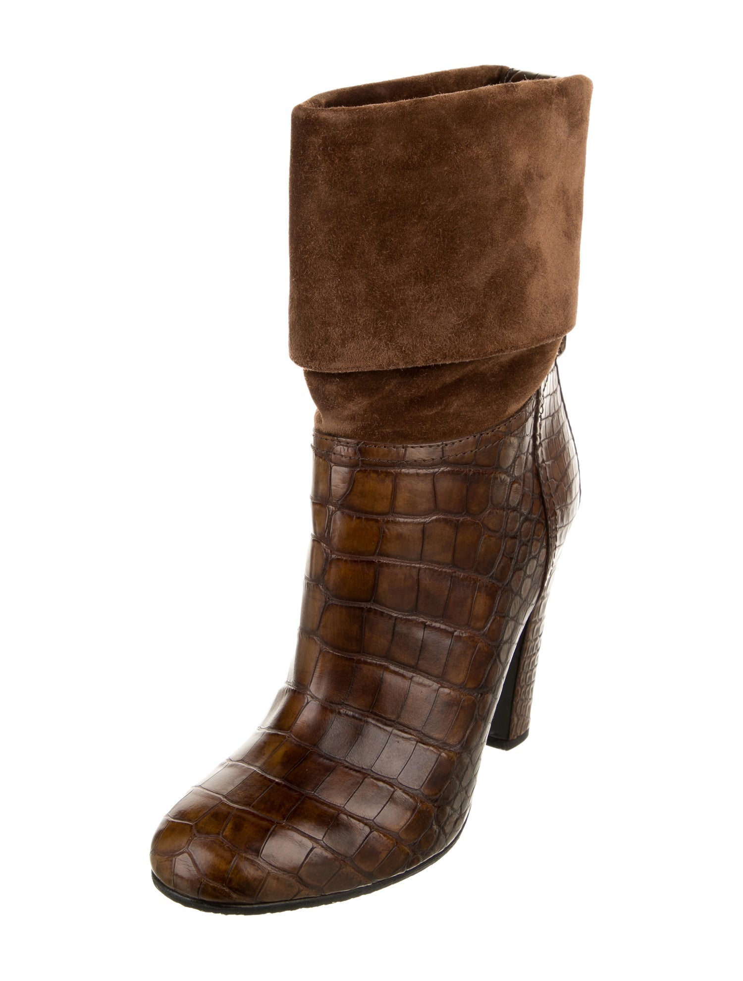 Chanel Interlocking CC Logo Embossed Leather Boots