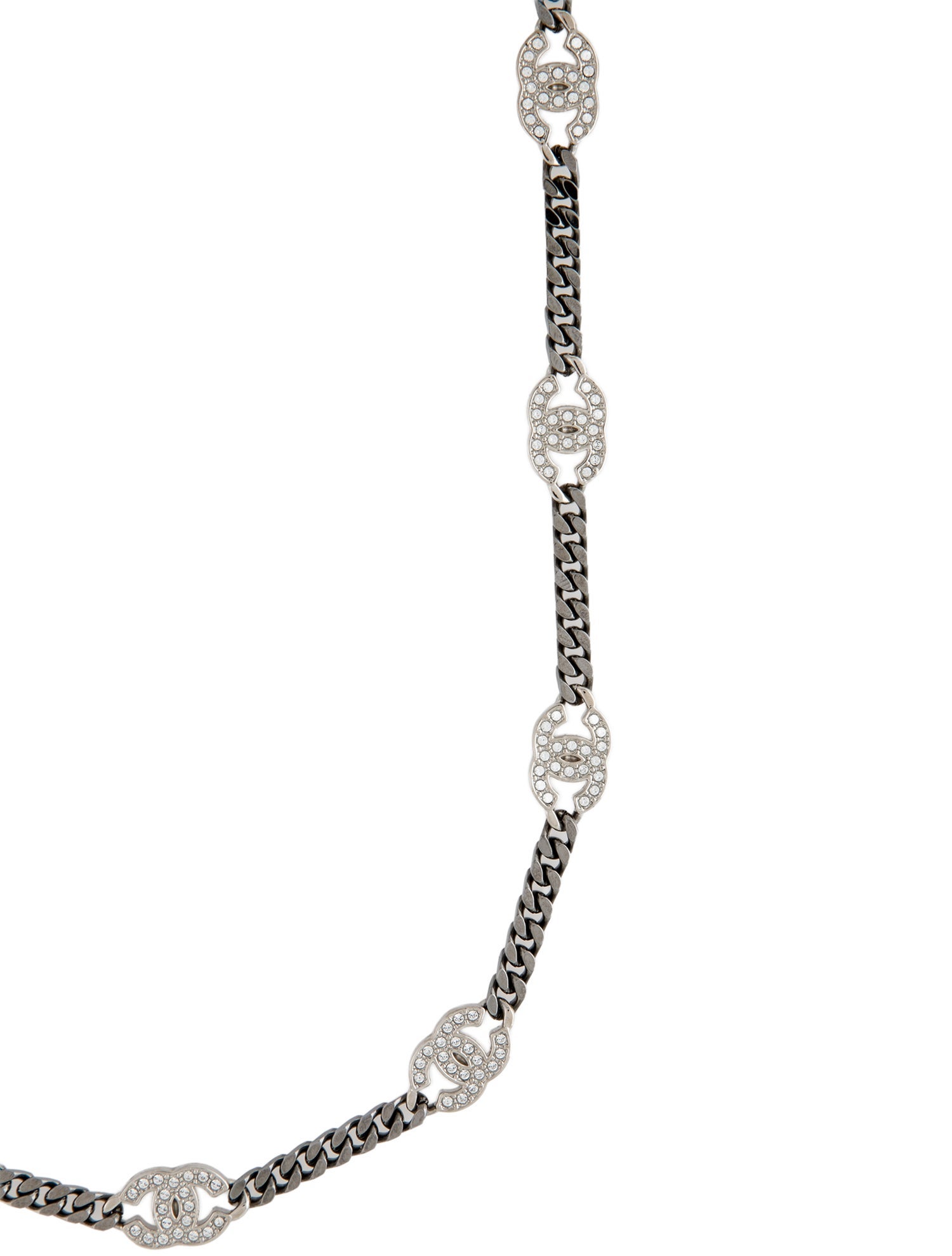 Chanel Strass CC Station Necklace