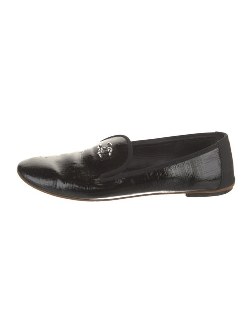 Chanel Interlocking CC Logo Patent Leather Flats