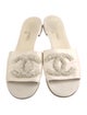 Chanel Interlocking CC Logo Leather Slides