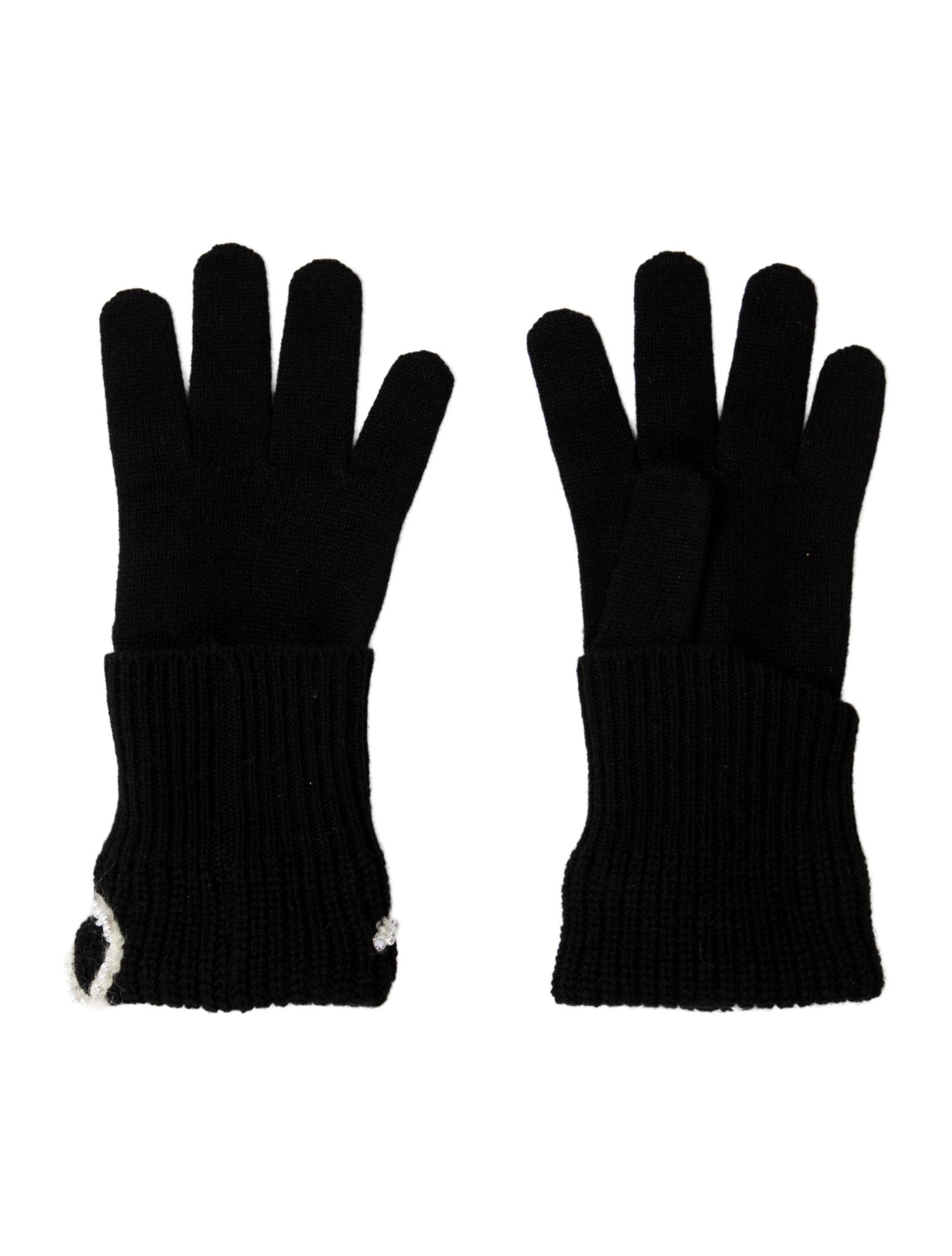 Chanel 2021 Faux Pearl Cashmere Gloves